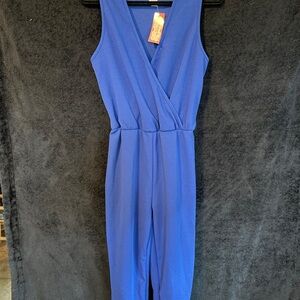 Blue Sleeveless Jumpsuit